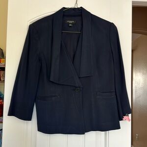 Ann Taylor navy three-quarter length sleeve suit jacket